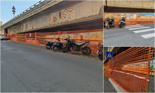 Ventimiglia, chiuso il parcheggio sotto al cavalcavia. Di Muro: &quot;Andremo a ridisegnare i posti auto in via Tenda&quot; (Foto e video)