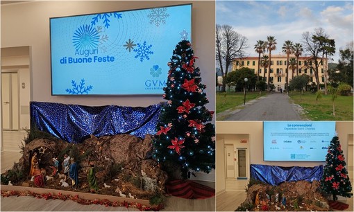 Bordighera, speranza in ospedale: presepe e albero di Natale al Saint Charles (Foto)