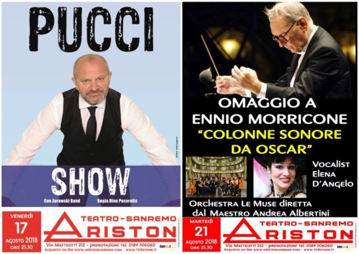 Sanremo: due attesissime serate al teatro Ariston, arrivano Pucci Show e l'Omaggio ad Ennio Morricone