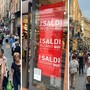 Sanremo, tra maltempo e cantieri il primo giorno di saldi parte a rilento (Foto e video)
