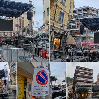 Ventimiglia, tutto pronto in via Ruffini per il Capodanno in piazza (Foto)