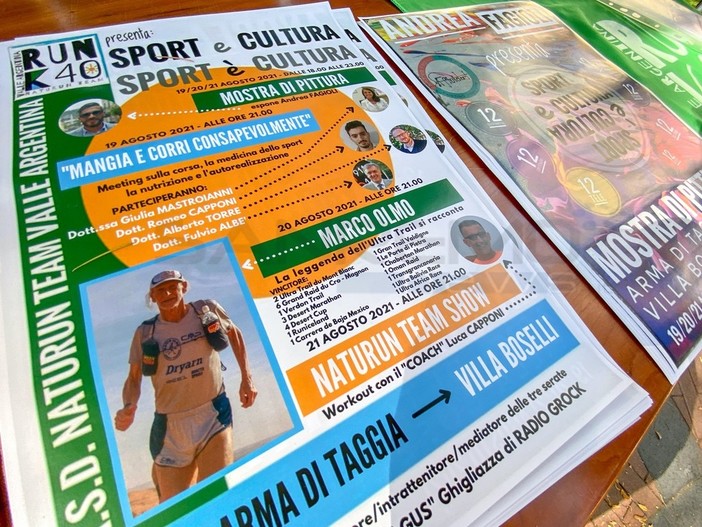 &quot;Sport e Cultura - Sport è Cultura&quot; ad Arma di Taggia: incontri, testimonianze e arte, dal 19 al 21 agosto