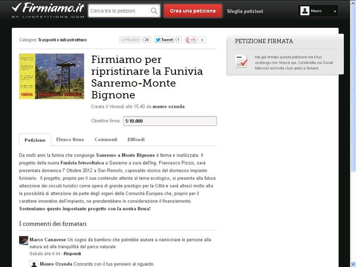 Sanremo: far nascere una funivia fotovoltaica verso Bignone, la proposta corre su Facebook