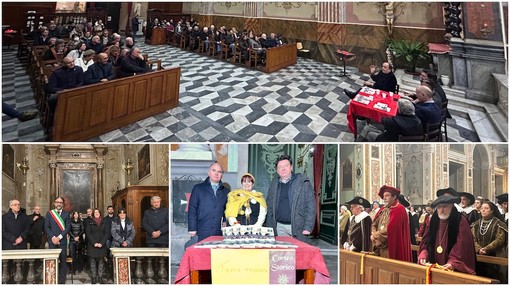 Nella foto tutti i rappresentanti della manifestazione, il pubblico presente nei momenti più salienti e Fulvio Cervini con Valter Martini mentre firmano le dediche a fianco a Marta Garini