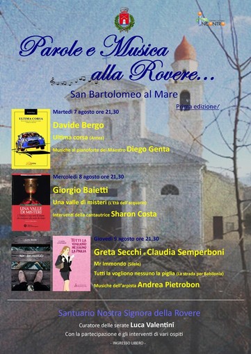 San Bartolomeo al Mare: &quot;Parole e musica, alla Rovere&quot; il nuovo salotto letterario e musicale