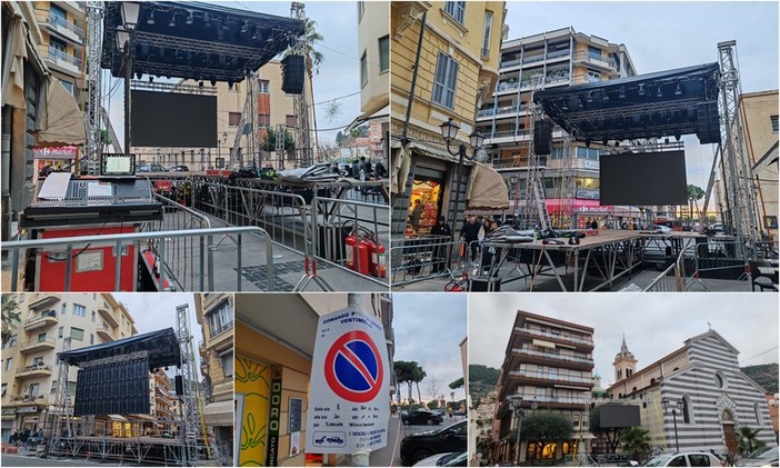 Ventimiglia, tutto pronto in via Ruffini per il Capodanno in piazza (Foto)