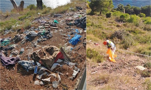 Ventimiglia, migranti abbandonano rifiuti nella 'zona della Croce': pulizia straordinaria tra Grimaldi e Mortola Inferiore (Foto)