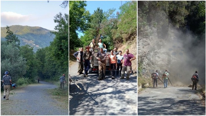 Molini di Triora: volontari in azione per la pulizia e la messa in sicurezza della strada per Glori