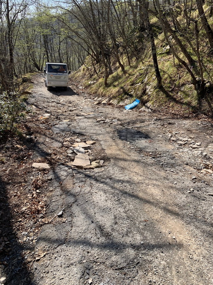 Corsa al Monte Faudo del 5 maggio, atleti del Marathon Club volontari per sistemare alcuni tratti della strada Casone dei Partigiani - Monte Faudo (foto)