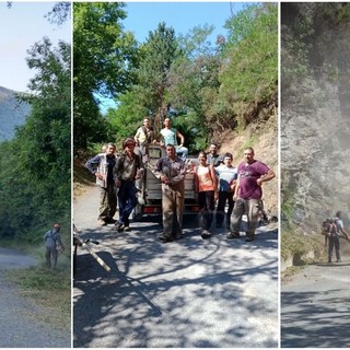 Molini di Triora: volontari in azione per la pulizia e la messa in sicurezza della strada per Glori