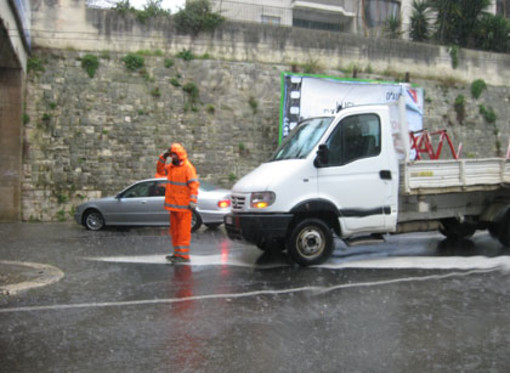 Varazze. maltempo, riaperta l'Aurelia allagata dal nubifragio