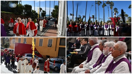 Imperia, folla di fedeli alla benedizione delle palme e alla processione da Borgo Peri alla Basilica di San Giovanni (foto)