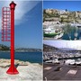 Bordighera, installato il nuovo fanale fisso di segnalamento per l’ingresso al porto turistico (Foto)