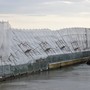 Sanremo, crolla il ponteggio dell'ecomostro a Portosole a causa del maltempo sulla riviera di Ponente (Foto)