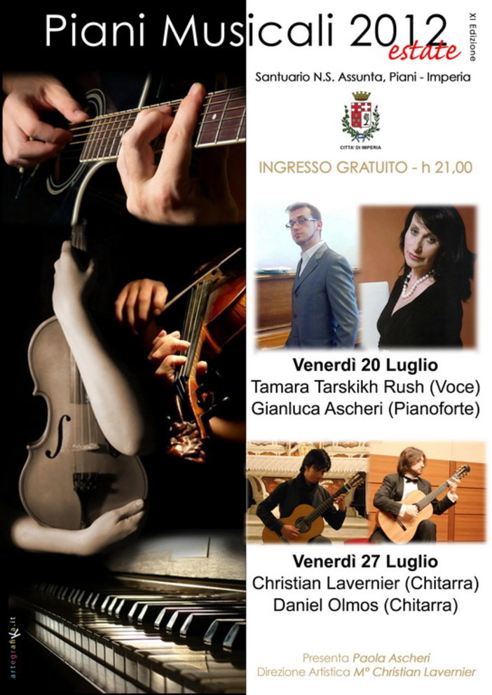 Imperia: dal 20 luglio 'Piani Musicali Estate 2012'