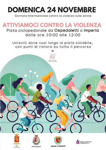 Sanremo, domenica passeggiata in bicicletta contro violenza sulle donne