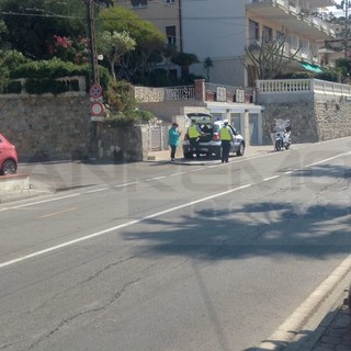 Sanremo: posto di blocco della Polizia Municipale questa mattina in Corso Mazzini, a pochi metri dal luogo in cui ha perso la vita Gabriele Sabattini