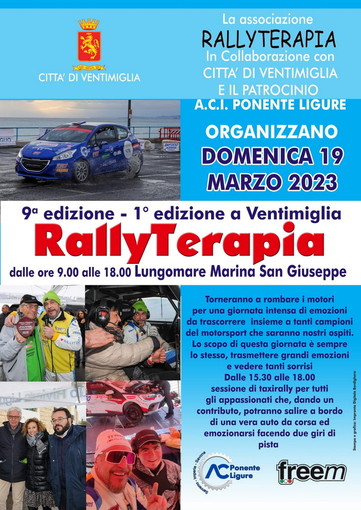 Ventimiglia: domenica prossima alla Marina San Giuseppe, la 9ª edizione dell’evento ‘RallyTerapia’