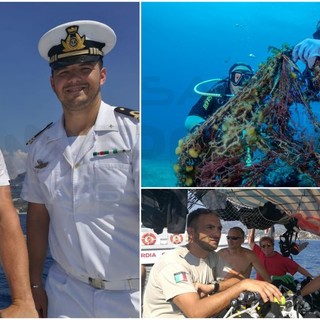 Ventimiglia: operazione di pulizia del fondale da alcune reti abbandonate al largo di Capo Mortola, con i sub della Guardia Costiera anche il Sindaco Ioculano “Quest’area di tutela è necessaria” (Foto e Video)