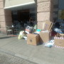 Sanremo: rifiuti ammassati in Piazza Colombo, la segnalazione con foto di un lettore