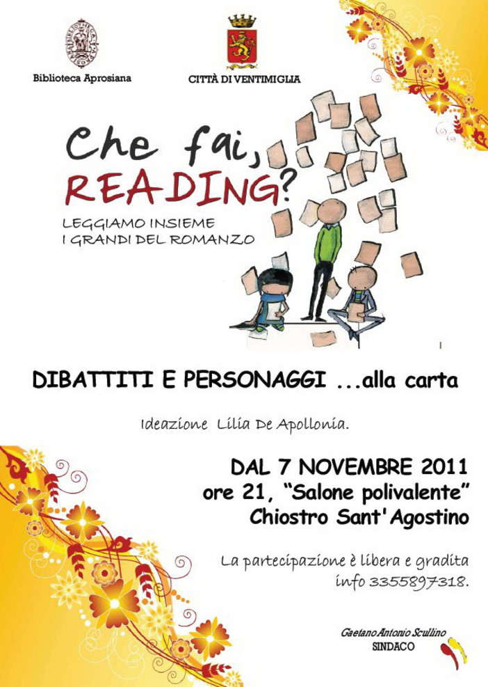 Ventimiglia: stasera al via una serie di incontri tra amanti di letteratura e romanzi