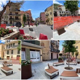 Taggia: restyling concluso per la nuova Piazza Garibaldi, terminati i lavori (foto)