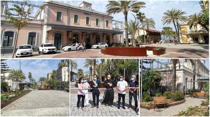 Bordighera: ecco la nuova Piazza della Stazione, restyling green per 'ripartire' (Foto e Video)