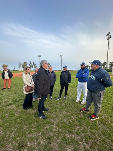 Elezioni Sanremo: Gianni Rolando in visita al campo da baseball di Pian di Poma