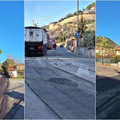 Bordighera, rifacimento dell’asfalto: al via i lavori in via Pasteur (Foto)