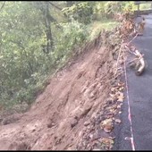 Valle Argentina: smottamento lungo la strada per Costa di Carpasio (Video)