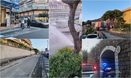 Ventimiglia, lavori per la fibra e geyser d'acqua: disagi a San Secondo (Foto e video)