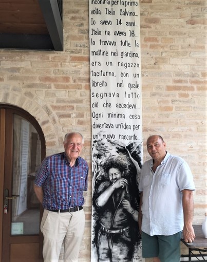 Roberto Ferretti e Claudio Porchia durante l'inaugurazione della mostra dedicata a Libereso