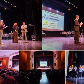 Giorno della Memoria, storie di coraggio e speranza: teatro di Ventimiglia gremito per lo spettacolo delle 'Biancheri' (Foto e video)