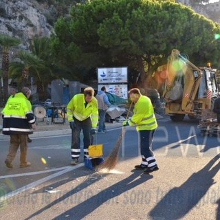 Ventimiglia: pulizia approfondita della pineta a Ponte San Ludovico, questa mattina con la Docks