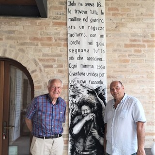 Roberto Ferretti e Claudio Porchia durante l'inaugurazione della mostra dedicata a Libereso