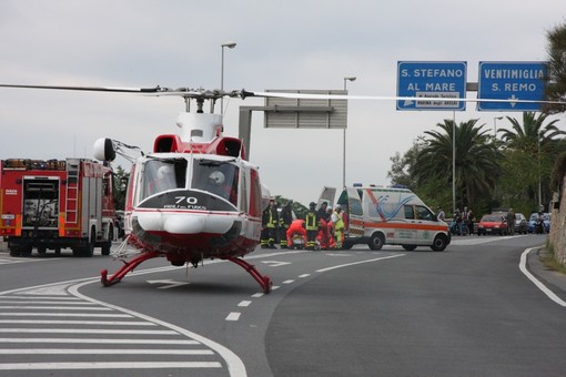 Santo Stefano al Mare: bimbo di 8 anni investito sulla pista ciclabile, trasportato in elicottero a Genova