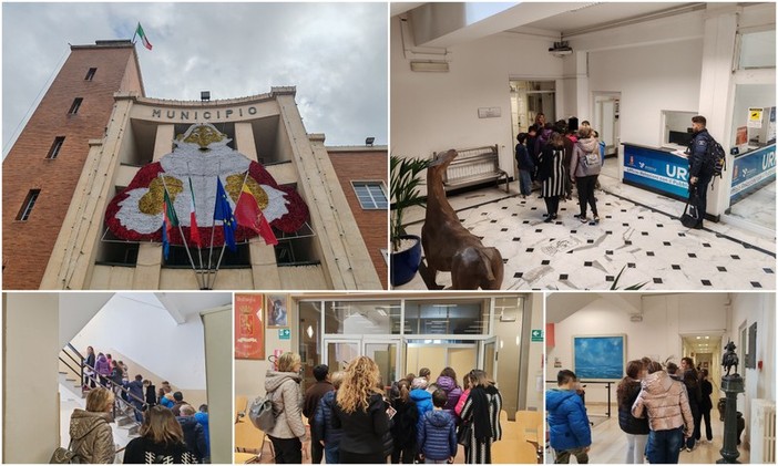 Ventimiglia, una classe dell'istituto Santa Marta visita il Comune (Foto e video)