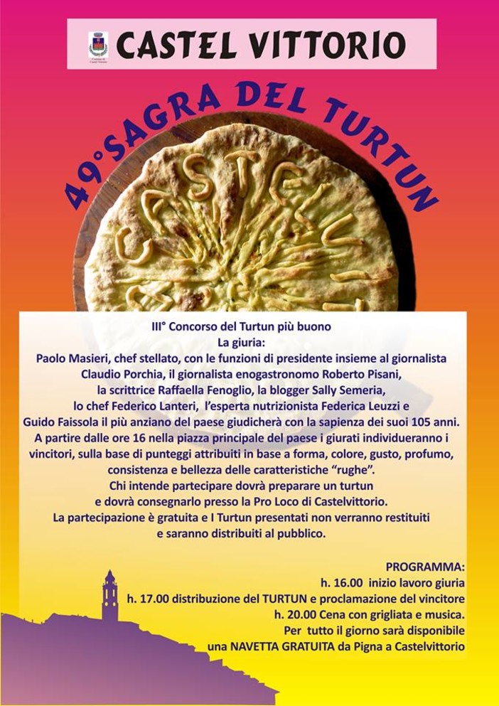 Castelvittorio oggi l'attesissima 49° edizione della sagra del Turtun