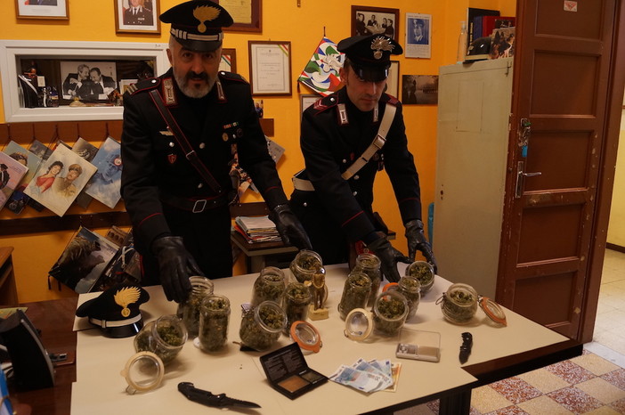 Vallebona: mezzo chilo di marijuana in barattoli di vetro, Carabinieri di Ventimiglia arrestano coltivatore 28enne