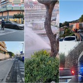 Ventimiglia, lavori per la fibra e geyser d'acqua: disagi a San Secondo (Foto e video)