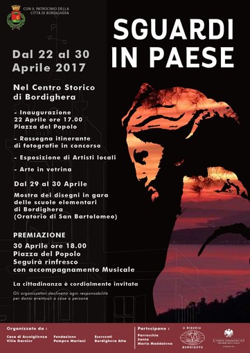 Bordighera: domani, inaugurazione Mostra itinerante dal titolo 'Sguardi in Paese'