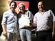 Francesco Benza, assessore al Turismo del comune di Riva Ligure con l'autore Luciano Bertello e il giornalista Claudio Porchia