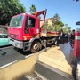 Sanremo: si rompe una tubatura in Corso Matuzia. Acqua fino al quarto piano di un palazzo (Foto)