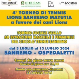 Il Tennis si mette al servizio del Lions club Sanremo Matutia per poter donare “due occhi per chi non vede”
