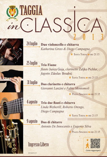 Questa sera al via 'Taggia in Classica' con Katharina Gross e Diego Campagna