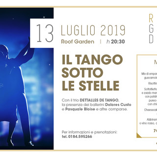 Sanremo: 'Tango sotto le stelle', sabato al Roof Garden del Casinò un mix tra danza, musica e cucina