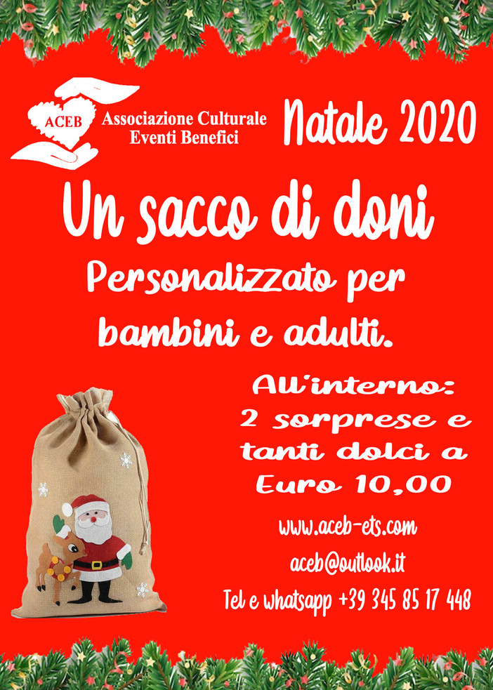 Iniziativa solidale dell'Aceb: 'un sacco di doni' per aiutare i cittadini di Ventimiglia colpiti dall'alluvione