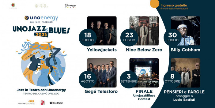 Torna a Sanremo 'Unojazz&amp;Blues 2023', la rassegna dedicata alla musica di qualità