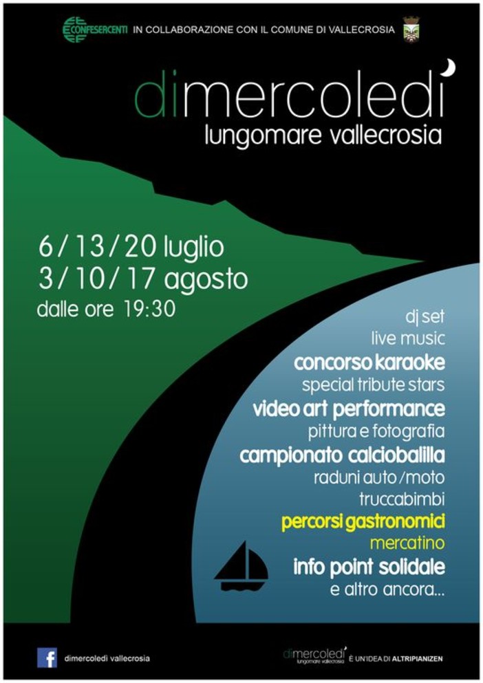 Vallecrosia: Confesercenti e Comune invitano tutti a “diMercoledì &quot; sul lungomare del paese