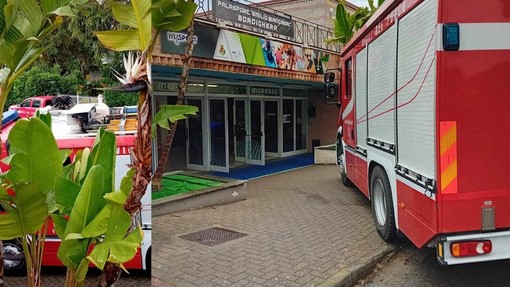 Bordighera, caso di intossicazione al Palasport di via Diaz: vigili del fuoco in azione (Foto)